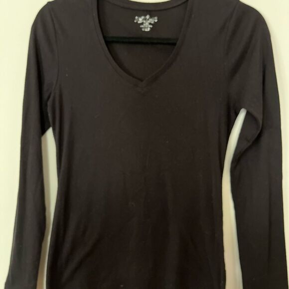 Perfect black V-neck long-sleeved top, good condition, size S/P. - Picture 1 of 4